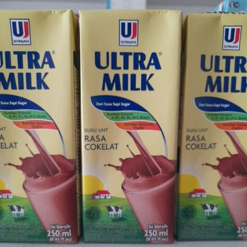 

susu ultra milk coklat 250ml 3pcs