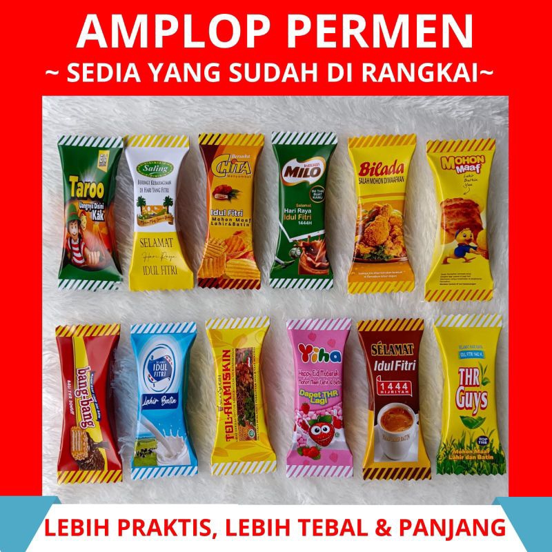 

AMPLOP LEBARAN UNIK BENTUK PERMEN ISI 10 ( READY STOCK )