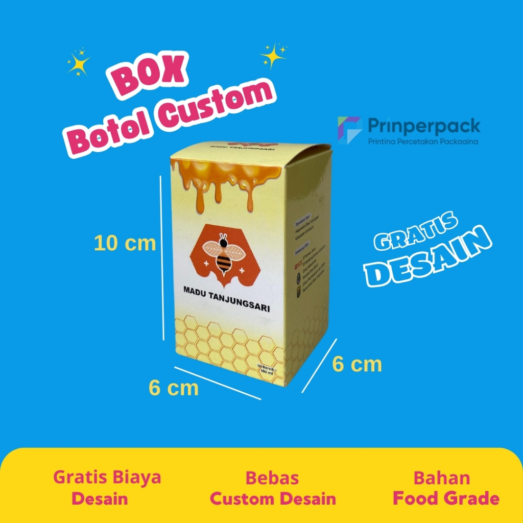 

cetak kemasan botol madu / kemasan cetak botol parfume / dus herbal custom /kemasan custom / dus box print / branding kemasan / botol vitamin / kemasan custom cetak/ kemasan ukuran 10 x 6 x 6 cm