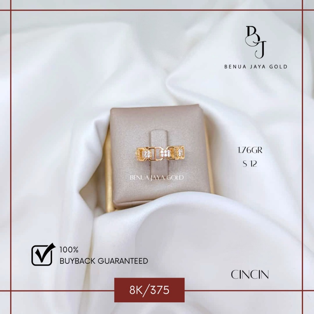 Cincin Fashion Diamond Look Emas 8K/375