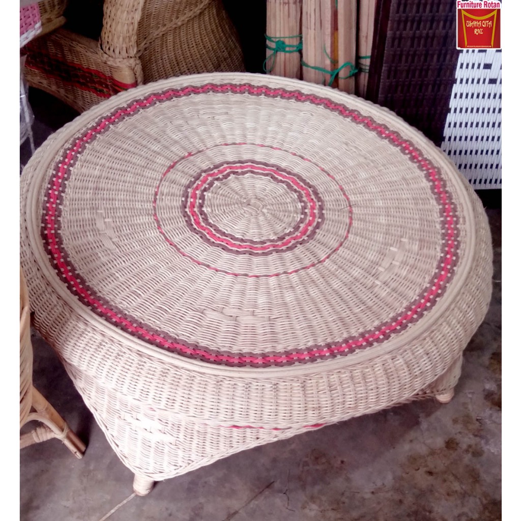 Meja osin lesehan bulat anyaman rotan /  Meja tamu oshin minimalist / minimalist sitting table  terb