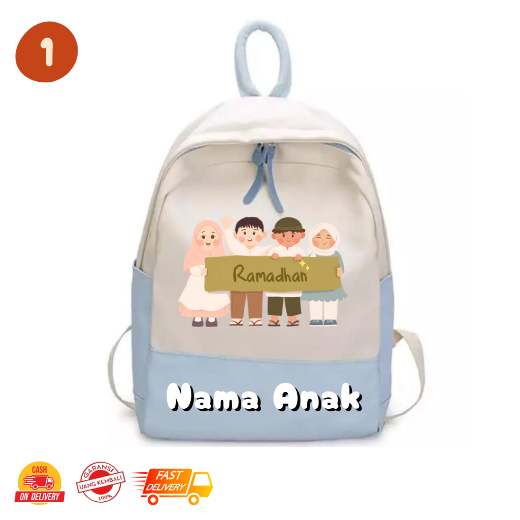 MamacaBagz / RAMADHAN PUASA - Tas Ngaji Anak - Tas Anak Muslim - Tas Ransel Custom Anak - Tas Ransel
