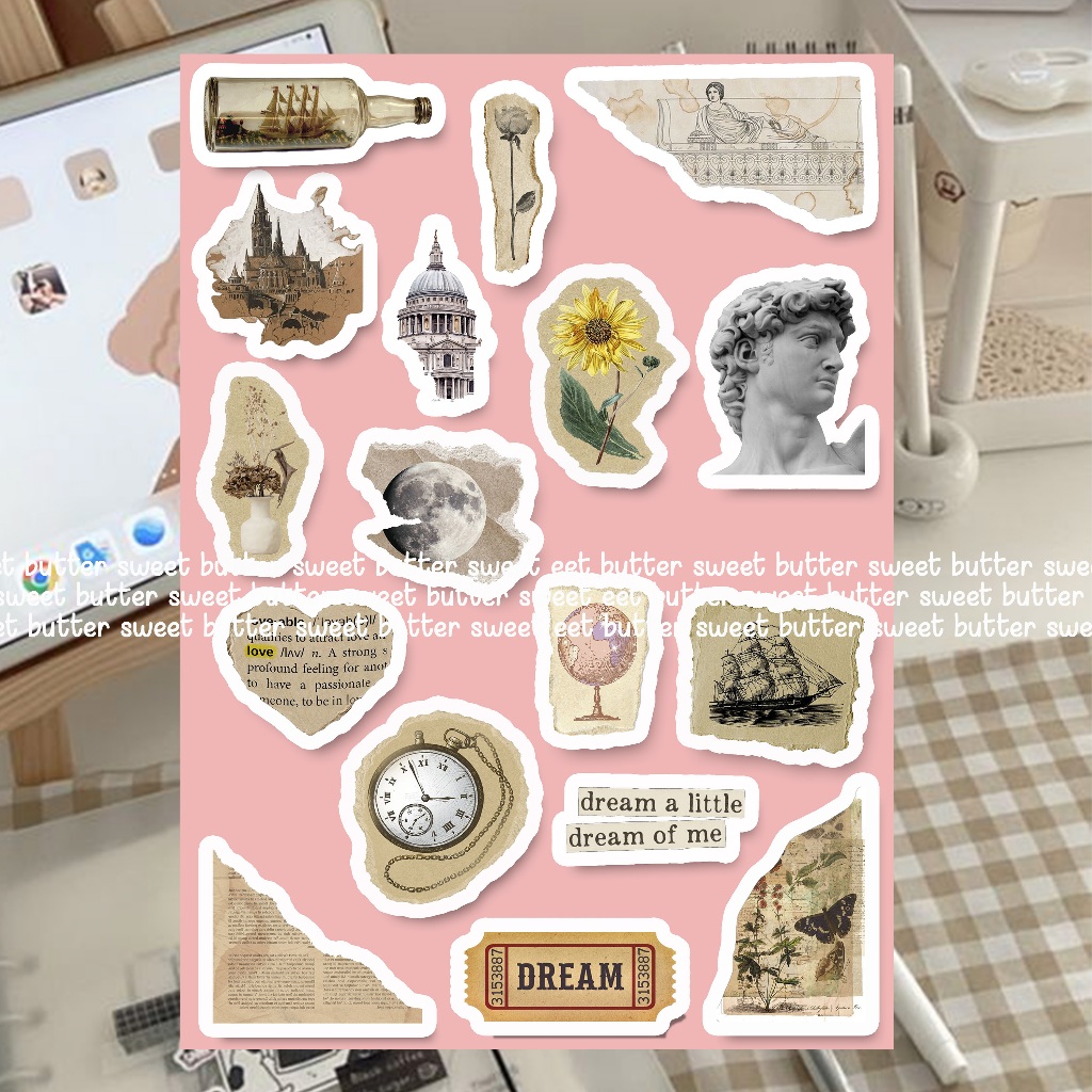 

Sticker Vintage Aesthetic Jurnal Kit