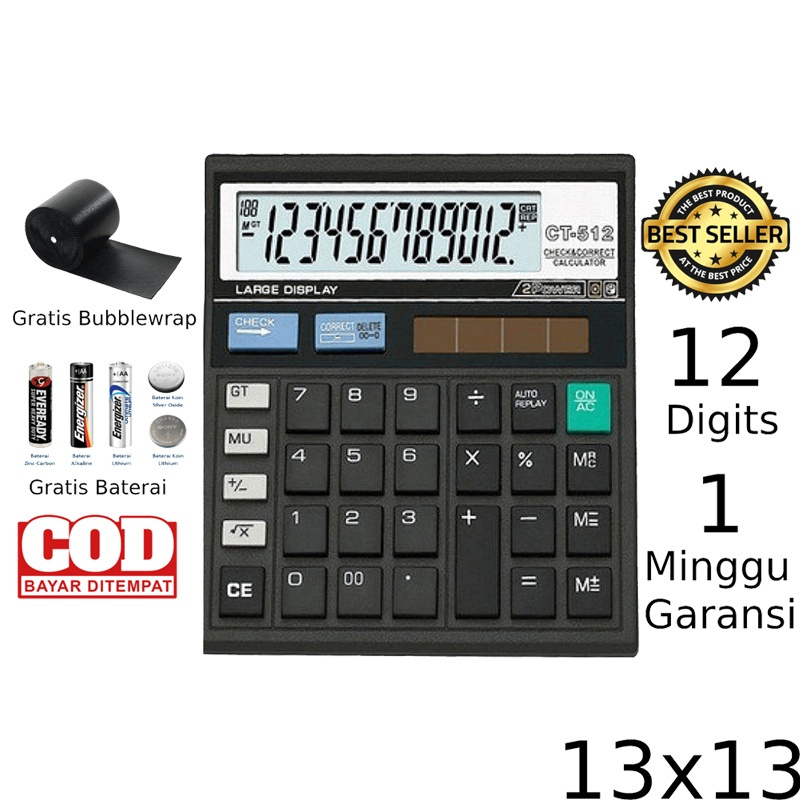 

Kalkulator CITIZEN CT 512 12 Digit - Calculator Check Dual 2 Power