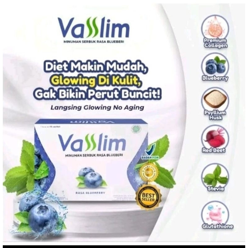 VASSLIM FIBER DRINK MINUMAN SERBUK RASA BLUEBERRY