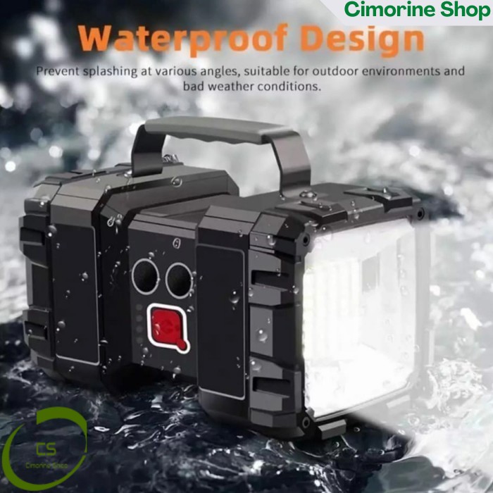 LAMPU SOROT SENTER LED XHP70 + 45 SMD LED SUPER TERANG USB CHARGE CS