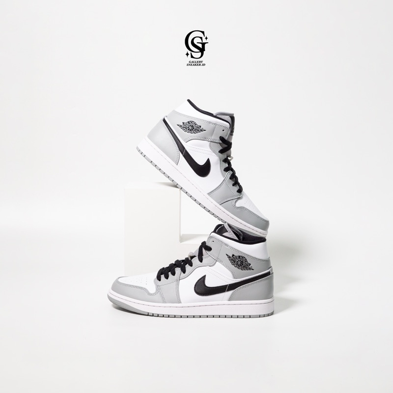 Air Jordan 1 Mid Light Smoke Grey Resmi Original