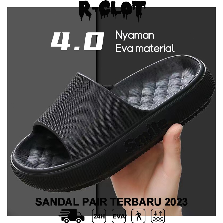 Sandal slop pria kekinian polos menebal EVA Sandal karet pria dewasa murah rumah Sandal selop pria c