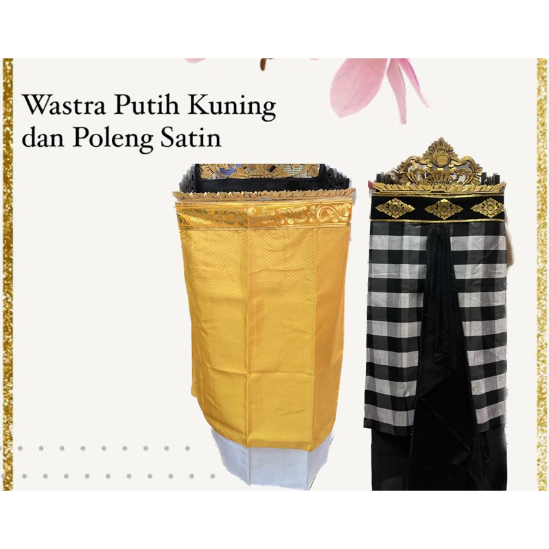 Wastra Satin Putih Kuning & Poleng