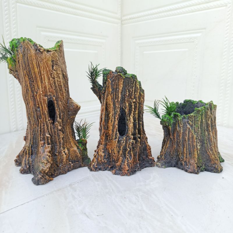 Pot relief bentuk kayu 20cm | 15cm | 10cm