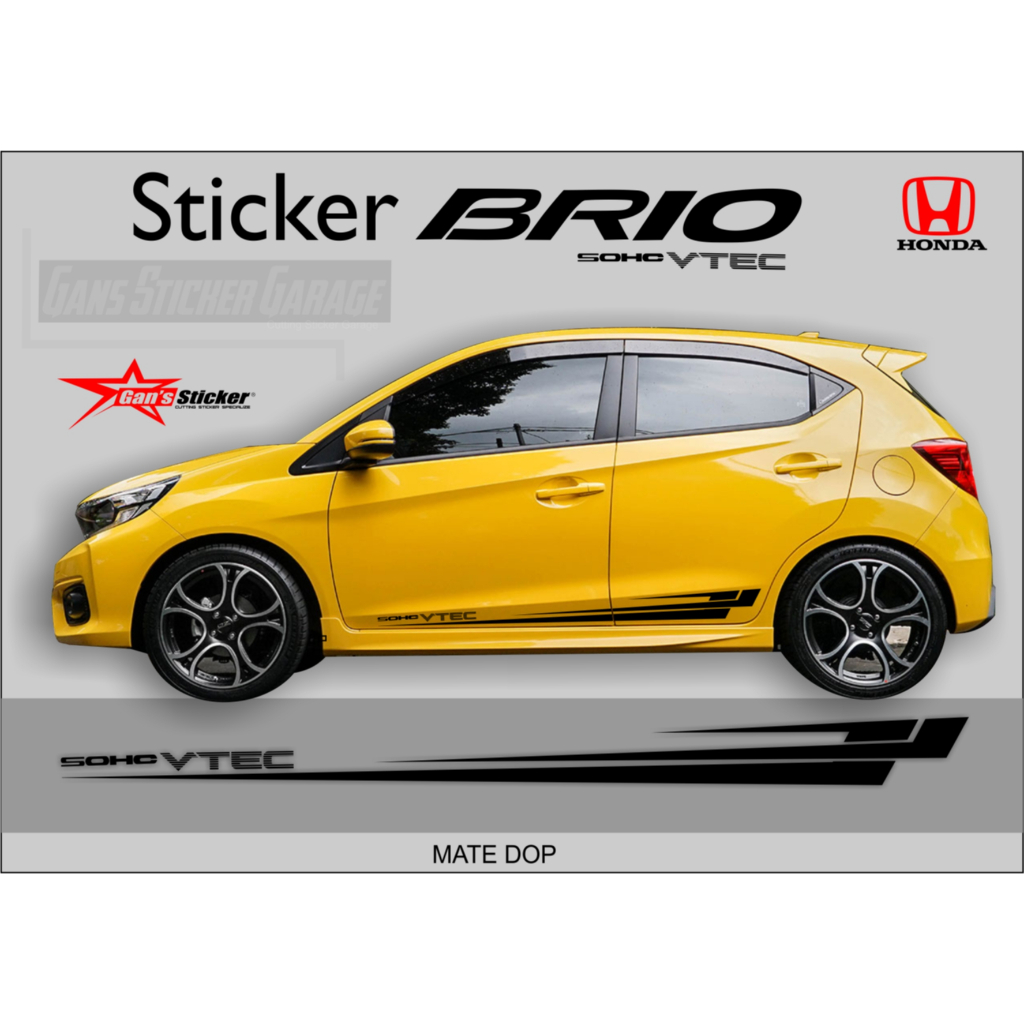 STICKER HONDA BRIO ALL NEW BRIO AKSESORIES HONDA BRIO STICKER SAMPING HONDA BRIO STICKER PINTU BRIO