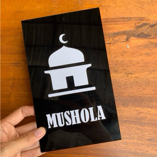 

papan pentujuk mushola bahan akrilik sign mushola