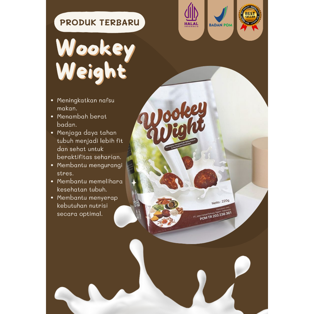 

Wookey Weight - Susu Penambah Berat Badan BPOM Herbal Alami Paket Nutrisi||Susu Bubuk Menjaga Ketahanan Tubuh Berat Badan Ideal
