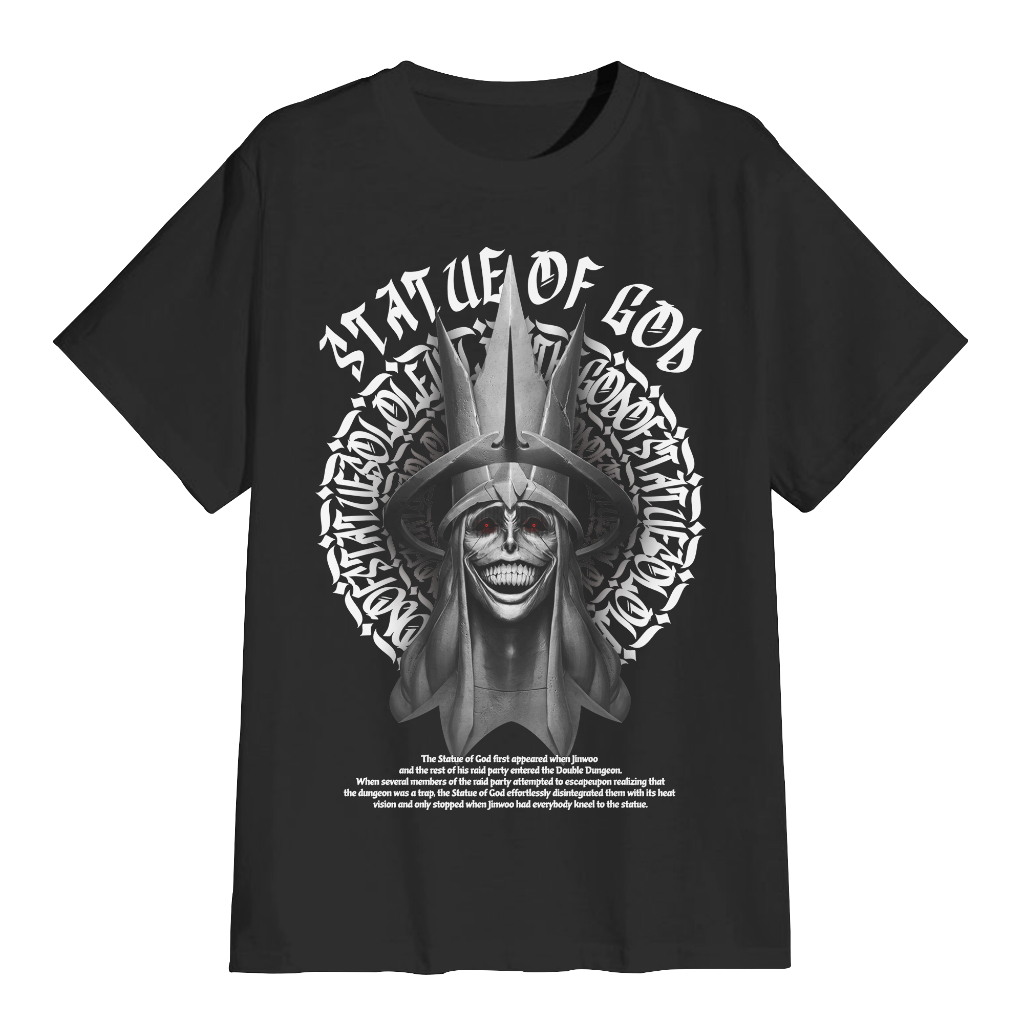 T-shirt Kaos Anime Statue Of God Kaos Anime Solo Leveling - SL-Statue-01
