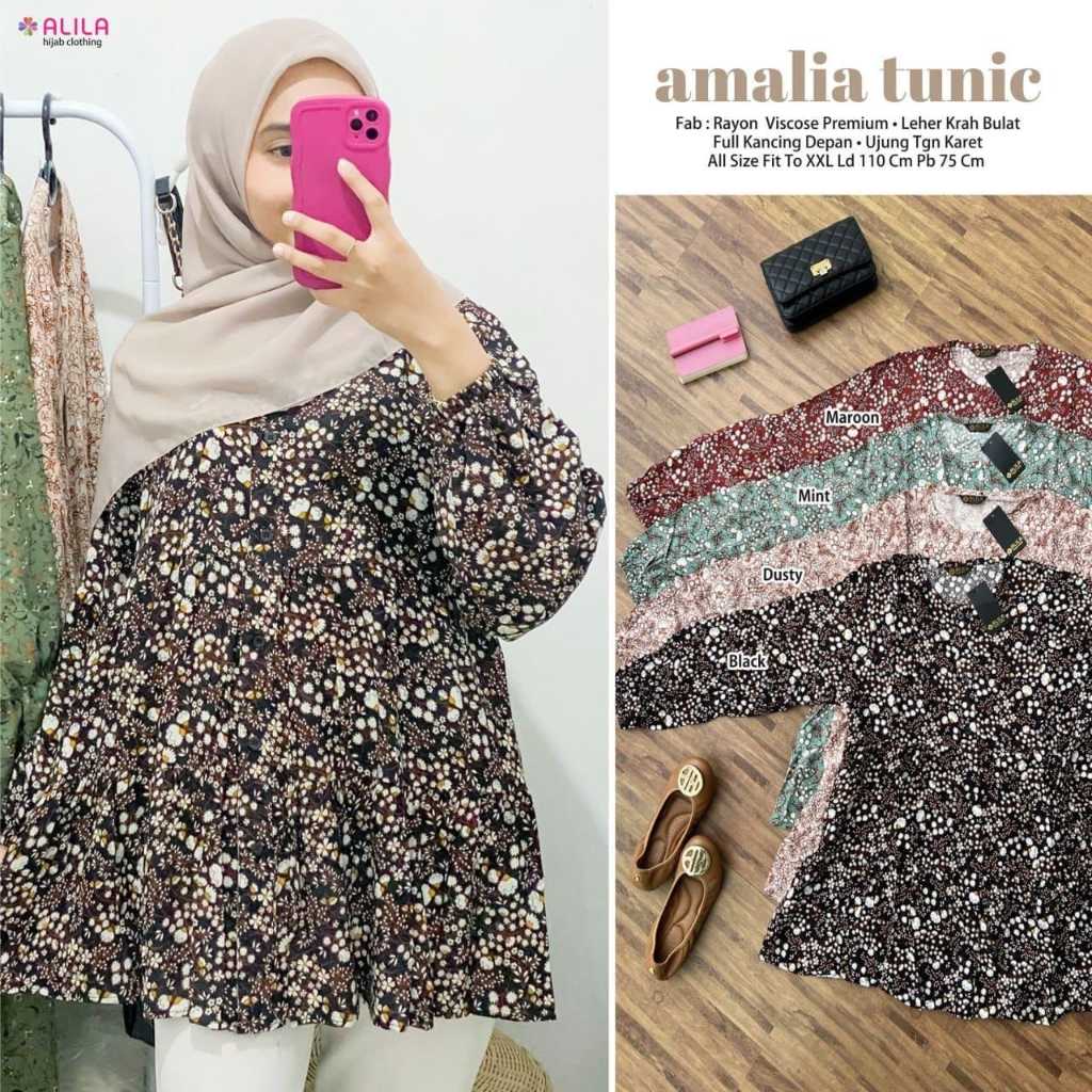 TUNIK ATASAN WANITA DEWASA MOTIF BUNGA || AMALIA TUNIK ATASAN WANITA BUSUI BAHAN RAYON ADEM || AMALI