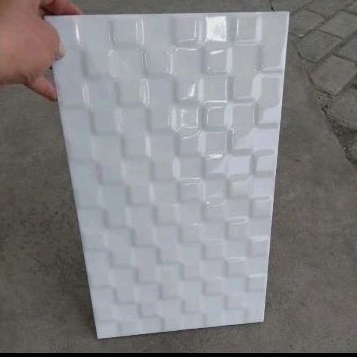 KERAMIK DINDING DAPUR KIA LUXURY WHITE 25X40 KW1