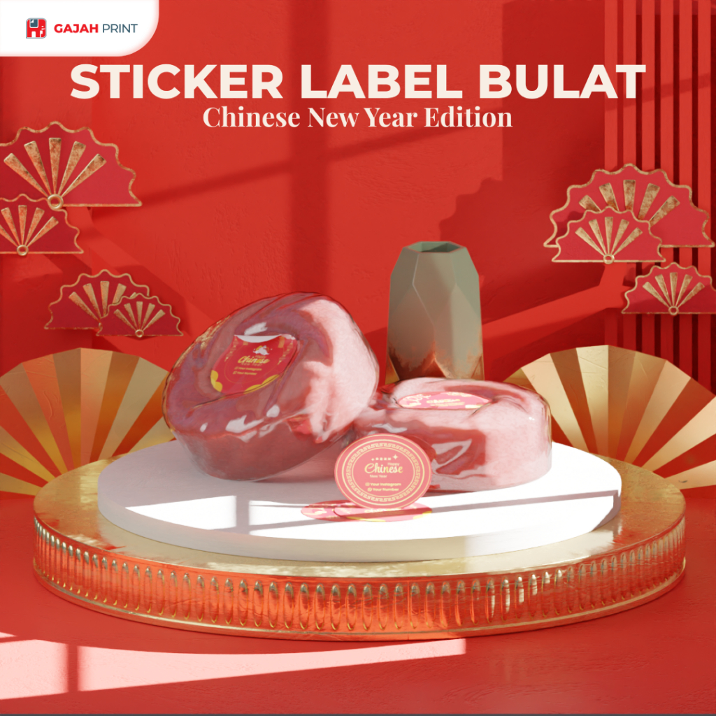 

Stiker Viny Glossy Bulat Spesial Imlek Chinese New Year (Cutting Kisscut) / label makanan / Label