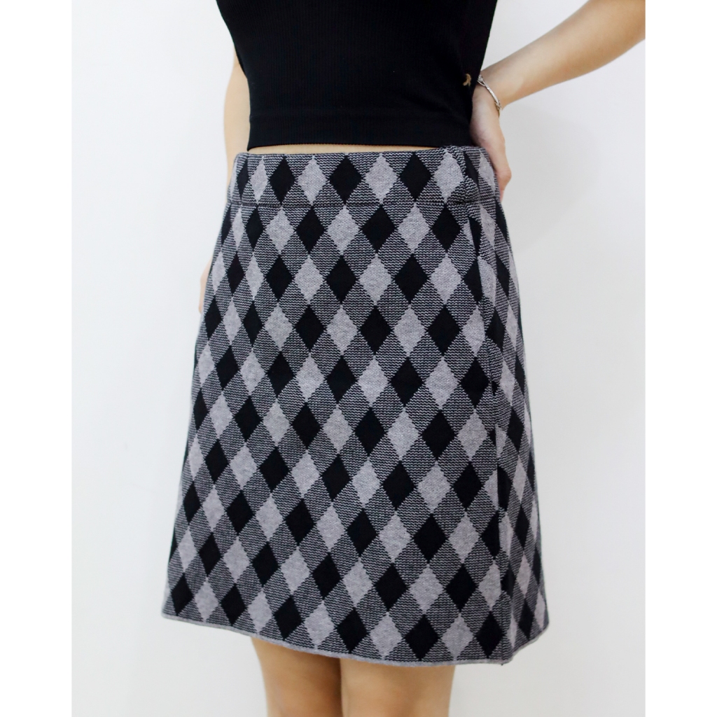 [SHIMMY] ROK PENDEK RAJUT IMPORT  B025 KEKINIAN KOTAK WANITA  KERJA KANTORAN FASHION