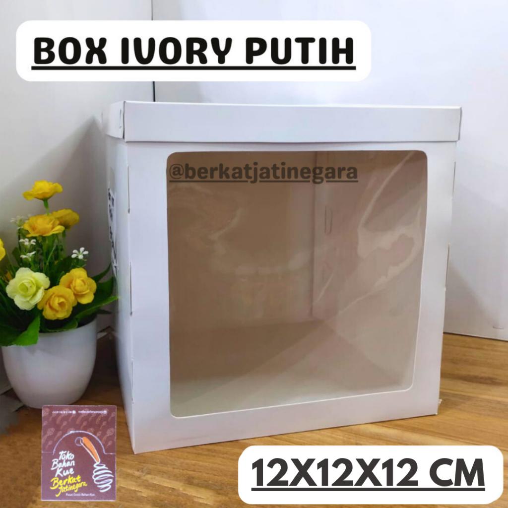 CAKE IVORY PUTIH 12X12X12 CM /BOX CAKE TINGGI 12 CM /PCS