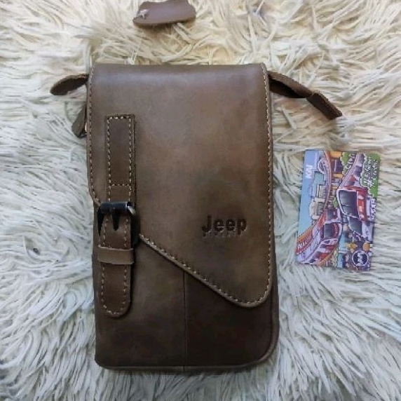 tas slempang pria kulit jeep original s1285 tas pria import ts gesper