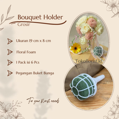 

GROSIR Aksesoris Florist Pegangan Buket Foam Wedding BOUQUET HOLDER 19cm x 8cm isi 10pcs