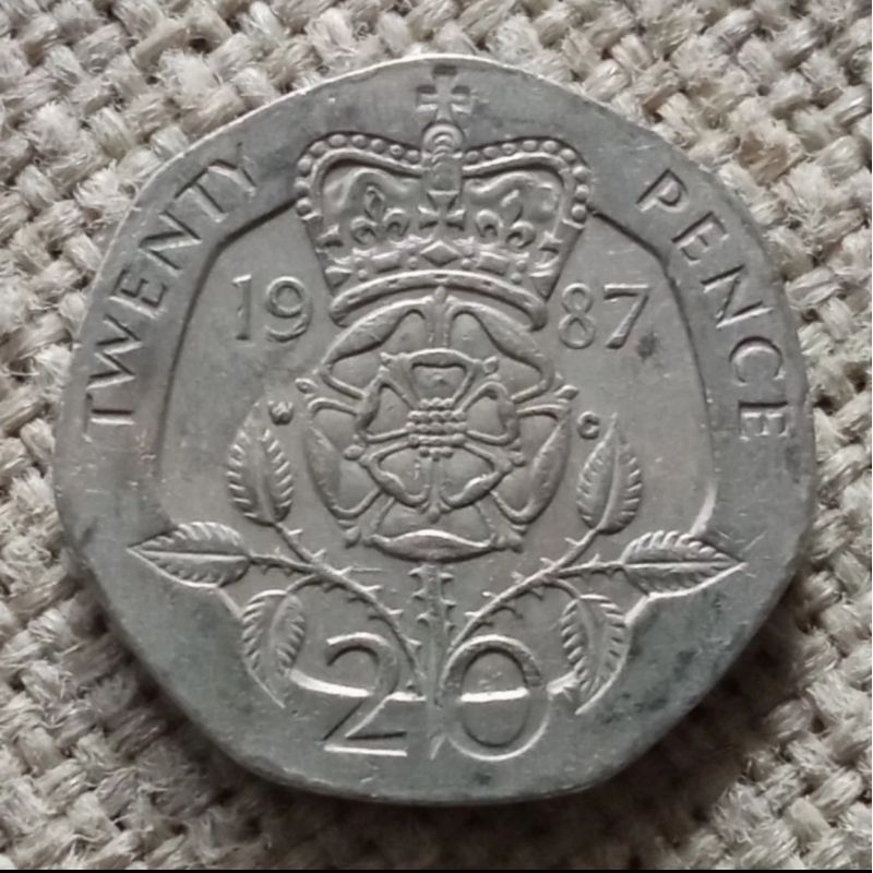 Koin Kuno Inggris 20 Pence tahun acak | Koin Asing Mananegara