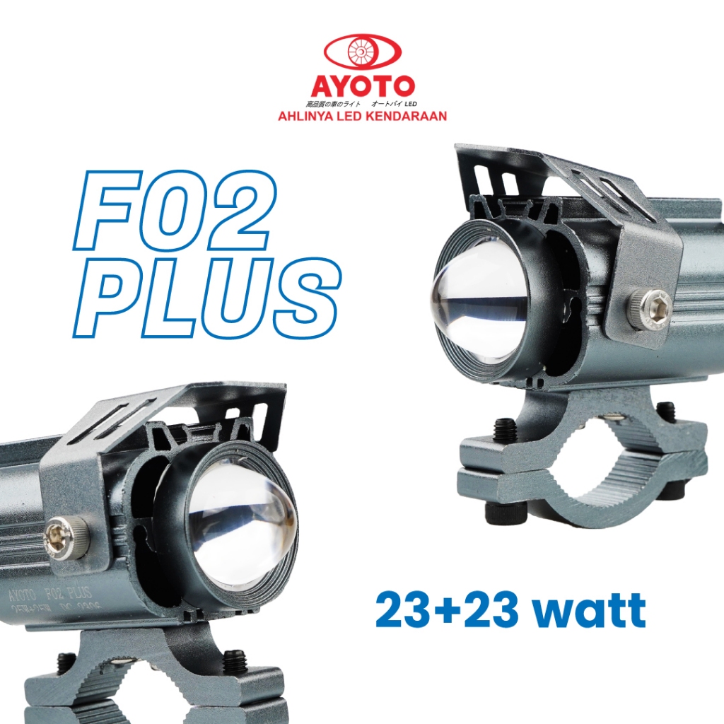 LAMPU D2 LASER LAMPU TEMBAK / SOROT AYOTO F02 PLUS 23WATT 2 WARNA PUTIH KUNING WATERPROOF
