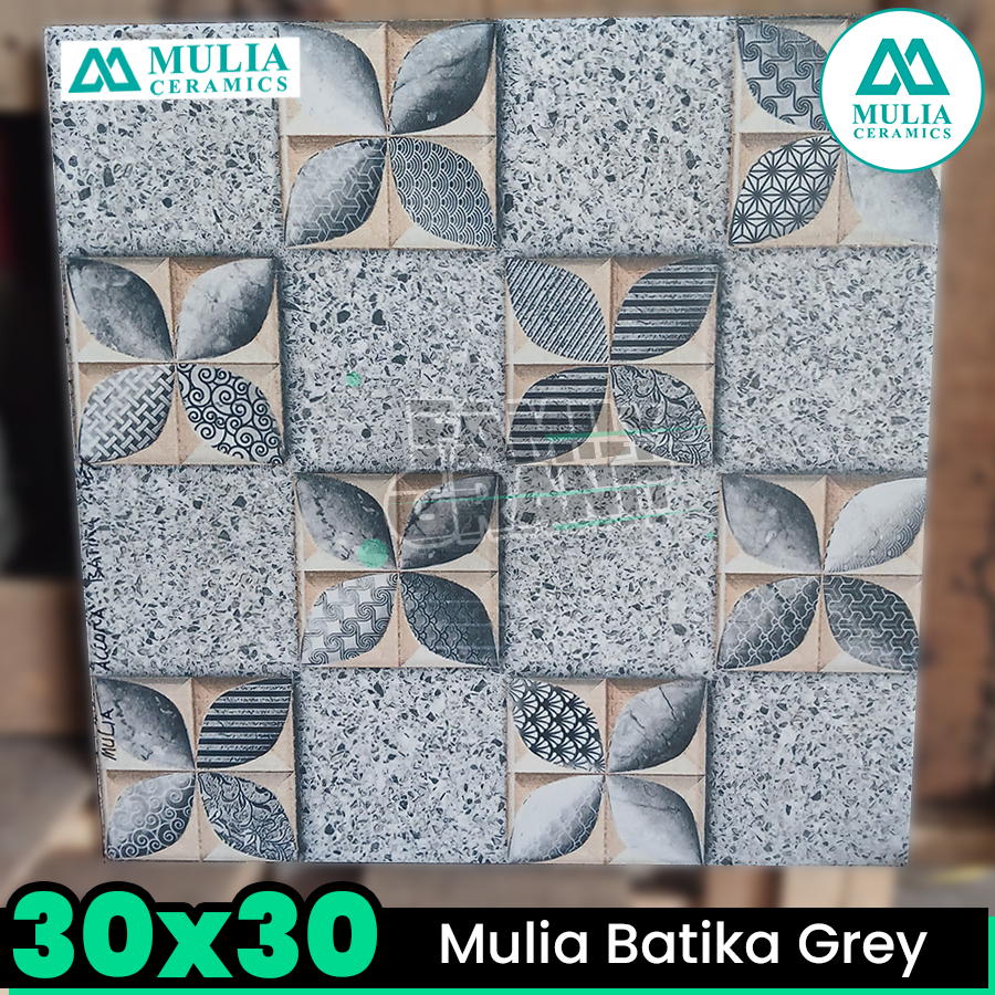 Keramik Kasar 30x30 Mulia Batika Grey Lantai Kamar Mandi / Teras