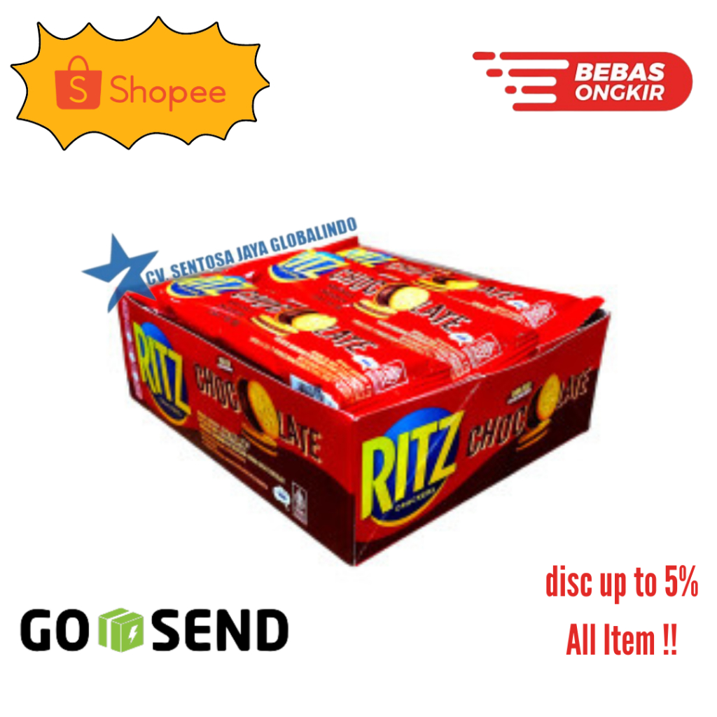 

Ritz Chocolate 1 Pak 12 Pcs Sandwich Chocolate Coklat Cokelat Crackers