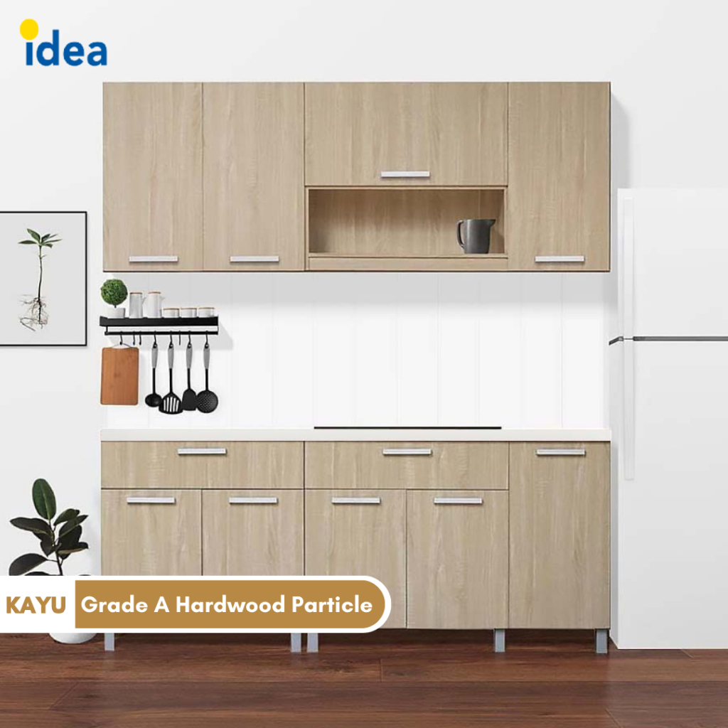 IDEA Furniture DENVER Kitchen Set Lemari Kabinet Dapur Kayu Modern Minimalis 2 Meter Coklat Muda