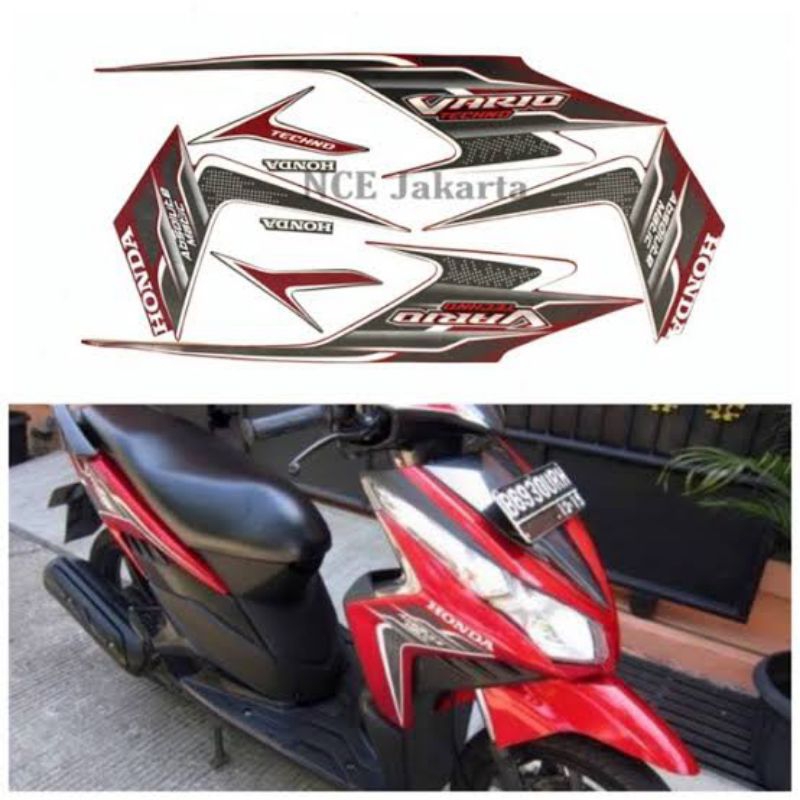 stiker stripping logo emblem Honda vario techno 110