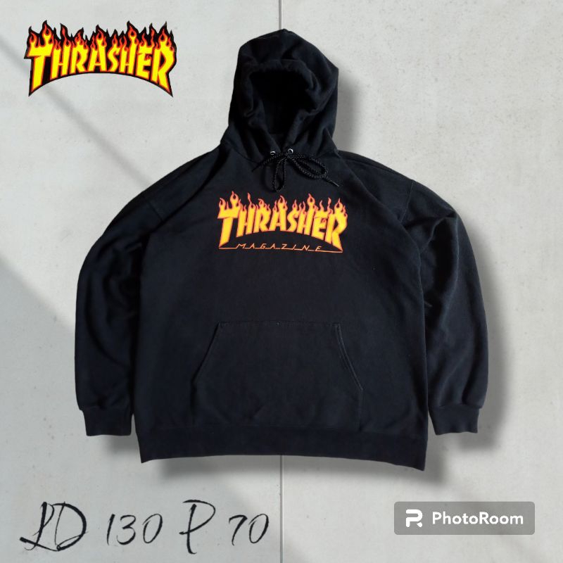 Hoodie Thrasher Flame Black