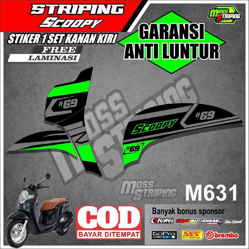 STICKER MOTOR STRIPING SCOOPY ESP FI NEW THN 2016 2017 2018 2019 KODE M631 STIKER MOTOR SETRIPING LI