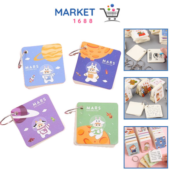 

Market1688 Notebook Ring Mini Isi 80 Lembar Buku Note Gantung Karakter Lucu Sticky Note Lucu Notepad Dengan Gantungan DIY Book 80Lembar Buku Catatan Memo Karakter