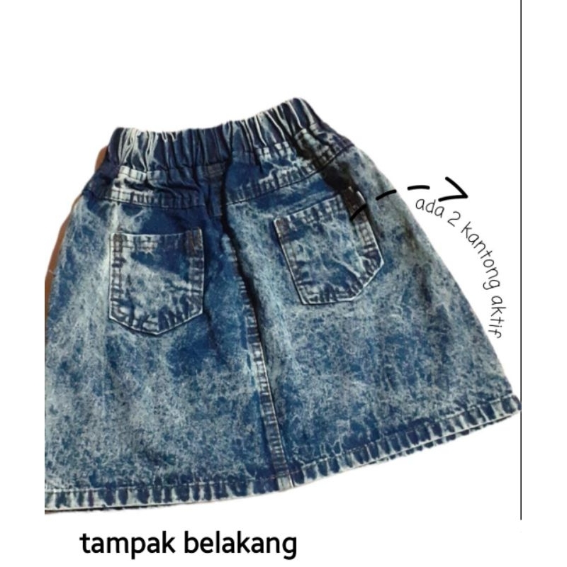 Rok Anak Jeans Perempuan Pendek Perut Karet 2-7 tahun