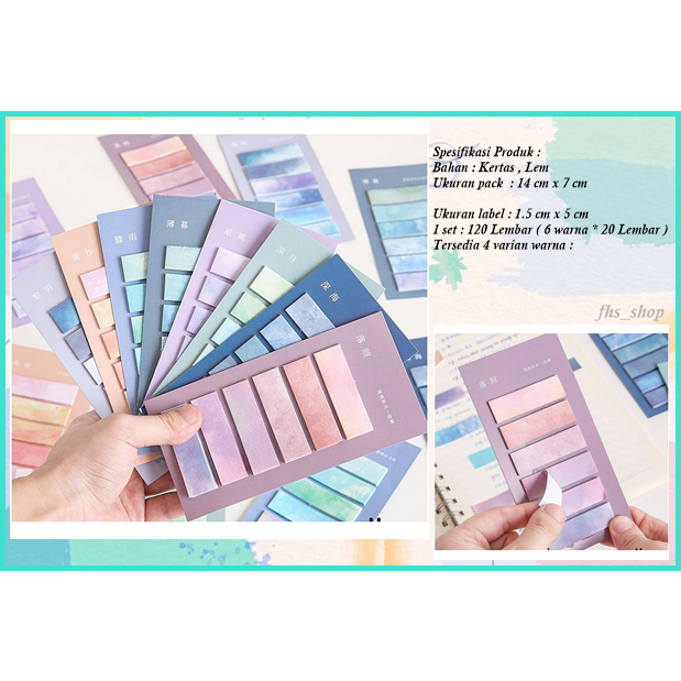 

120 Lembar Stiker Label Index Portable Galaksi Memo Tempel Sticky Notes Label Sticky Notes Aesthetic