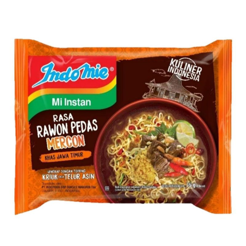

indomie mi instan rasa rawon pedas mercon 75g x 3pc