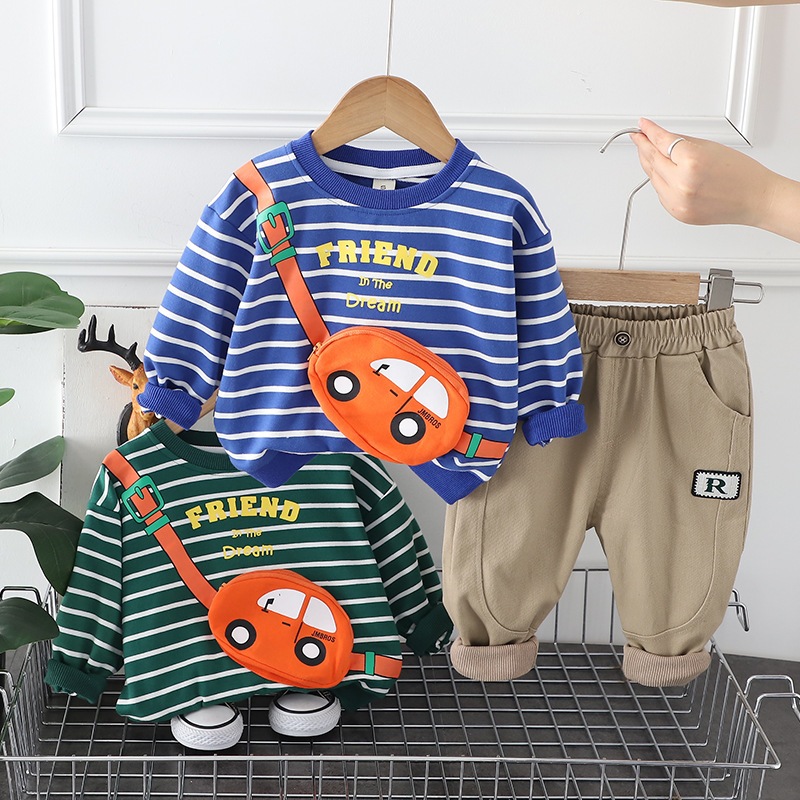 Setelan Anak Laki Laki Baju Set Kaos Lengan Panjang dan Celana Panjang Fashion MILLEN