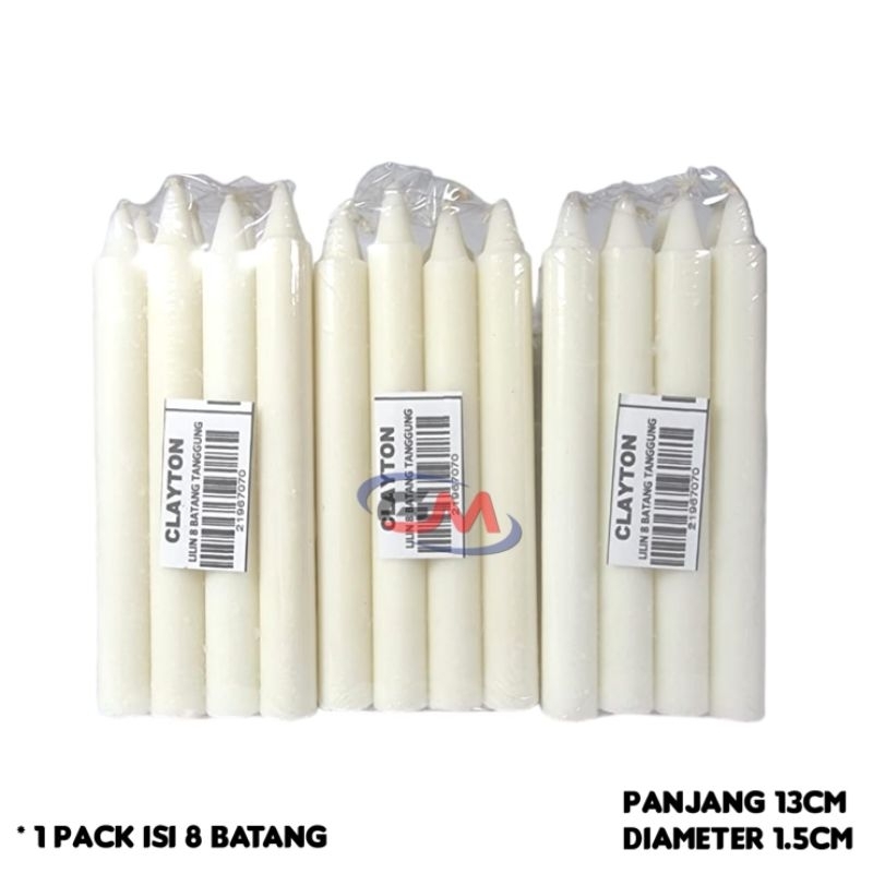 Lilin Mati Lampu / Lilin Putih Polos / Lilin Tangggung Putih / Lilin Putih Murah / Lilin Putih Isi 8
