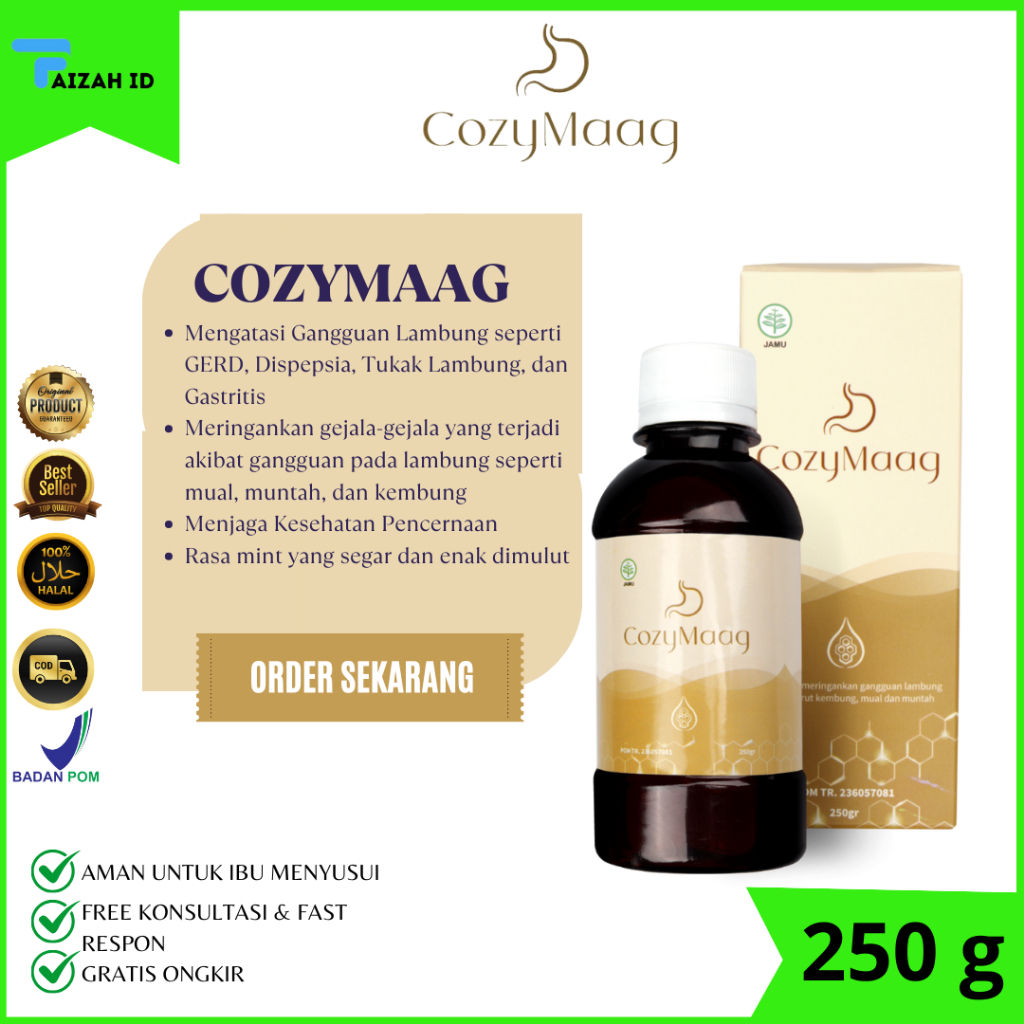 

CozyMaag Madu Herbal Kesehatan Yang Diperkaya untuk Mengatasi Peradangan Dan Iritasi Di Lambung BPOM