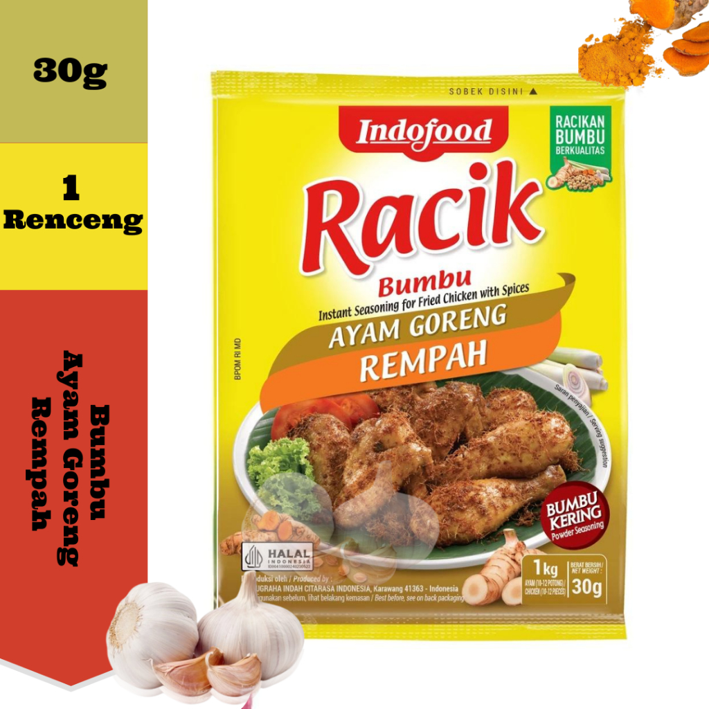 

Bumbu Racik Indofood Ayam Goreng Rempah-1 Renceng 10pcs/Bumbu Instan/Bumbu Praktis/Bumbu Serbaguna/Racik Instan/Bumbu Racik Instan