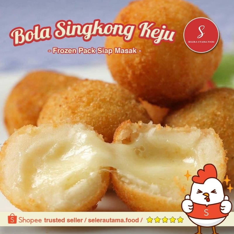 

Bola bola singkong keju mozarella bakoel singkong - frozen pack isi 6 siap masak