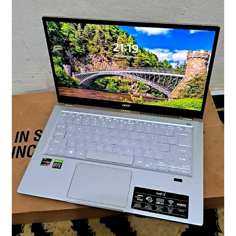 Laptop Gaming Slim Acer Swift X Ryzen 5-5600U Rtx 3050 Ram 16 SSD 512 100% SRGB Mulus