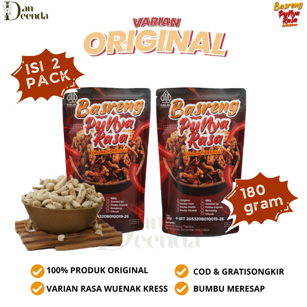 

Basreng Punya Rasa Original Paket Isi 2 Bumbu Melimpah Ekstra Daun Jeruk Cocok Jadi Cemilan Santai