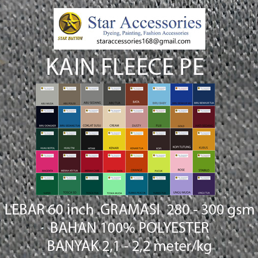 1kg KAIN FLEECE PE / HODIE / KAOS tudung