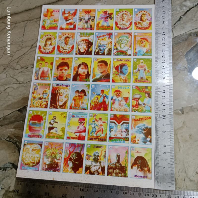 PU1LK Mainan jadul Gambaran umbul Power Rangers