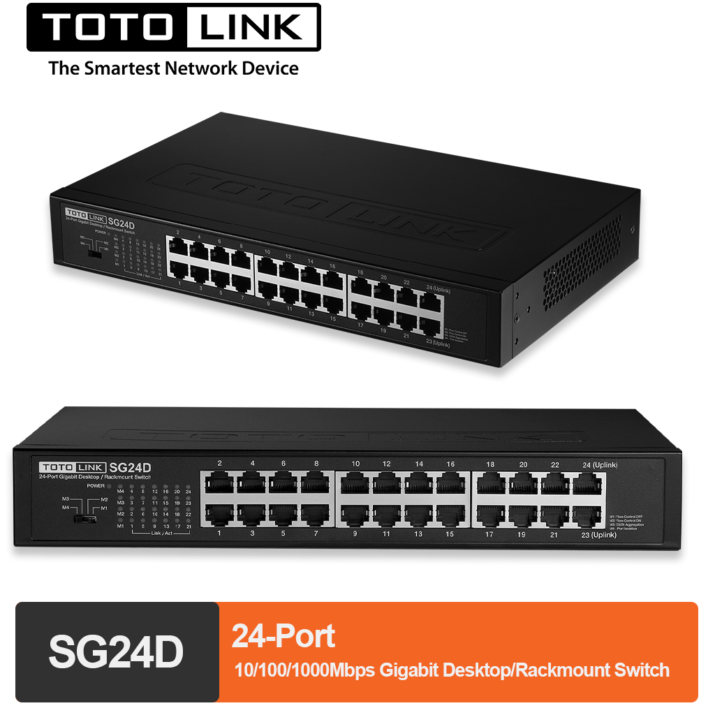 SWITCH HUB TOTOLINK SG24 Gigabit Switch 24 Port Gigabit Multi Function switch