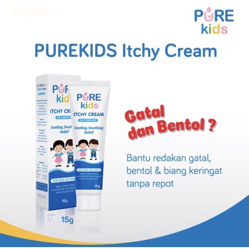 Pure Kids Itchy Cream 15gr Krim Gatal / Bentol & Biang Keringat Anak