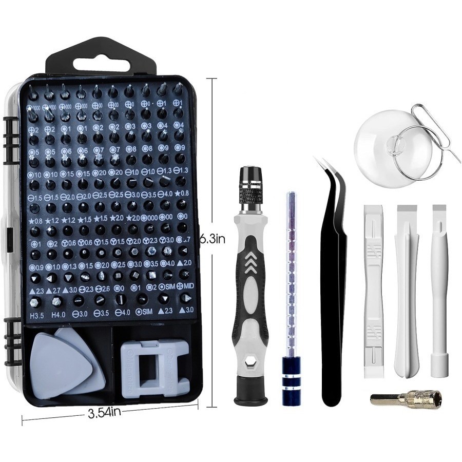 Obeng Set Lengkap Screwdriver Reparasi Smartphone Handphone Elektronik Jam Hp Magnetic 117 in 1 LBX