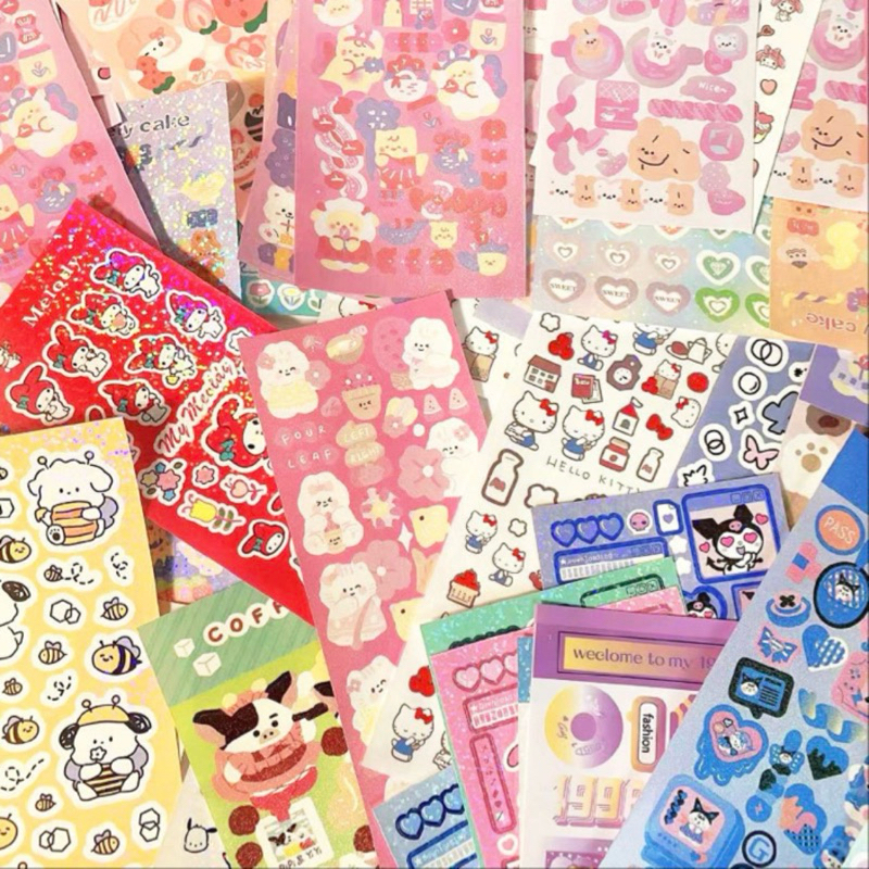 

Stiker deco random - sticker deco kotak bening sanrio beruang